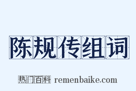 陈规传组词是什么意思的图片